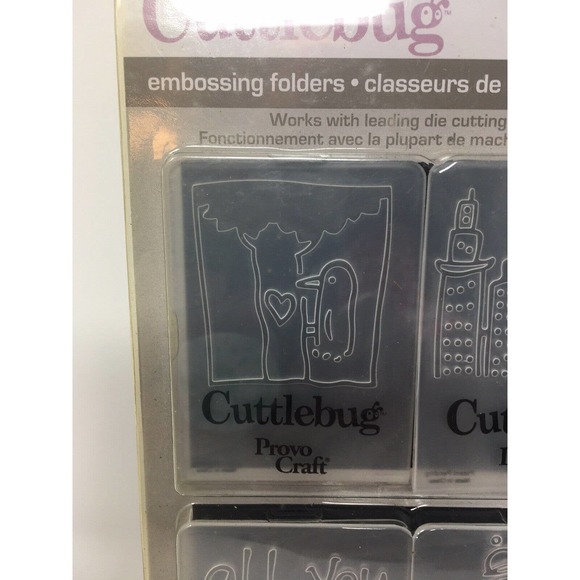 NEW Cuttlebug Embossing Folders ALL LOVE 4pc Clock, High-rises, Bird Provo Craft - Picture 7 of 12